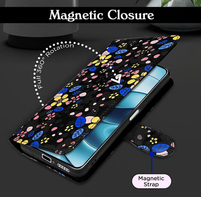 Pikkme Redmi Note 14 5G Wallet black flower flip case – photo 6