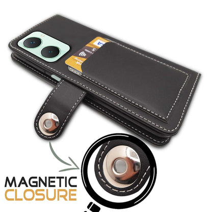 iQOO Z9 Lite 5G/Vivo T3 Lite 5G/Vivo Y18/Y18e/Y03 Magnetic wallet flip cover in grey by Pikkme – photo 3