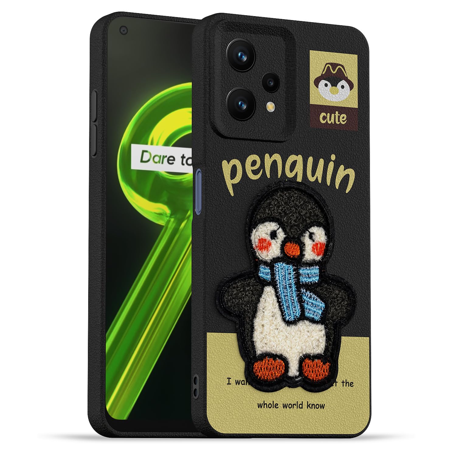 Realme 9 4G/9 Pro Plus 5G mobile back cover in black by Pikkme
