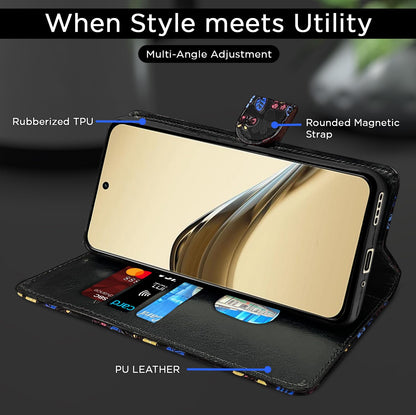 Black flower wallet flip cover for Realme 13 Pro/13 Pro Plus 5G – Pikkme – photo 5