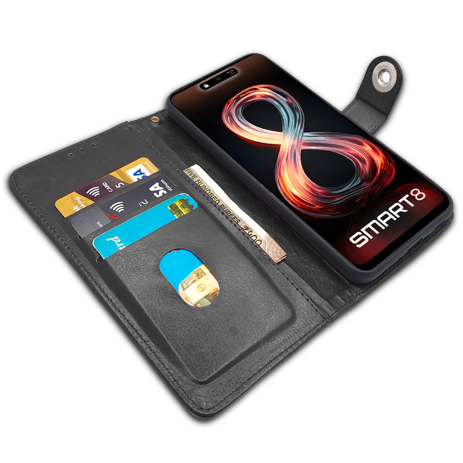Pikkme black Button flip case for Infinix Smart 8 – photo 3