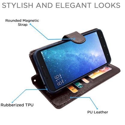 Pikkme  Mi Max 2  Vintage Flip Cover (Coffee)