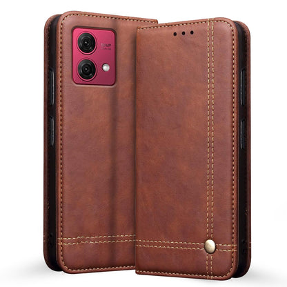 Moto G84 5G Magnetic wallet flip cover in brown by Pikkme