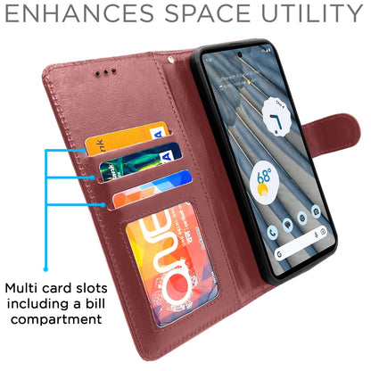Google Pixel 7A wallet flip cover in brown by Pikkme – photo 5