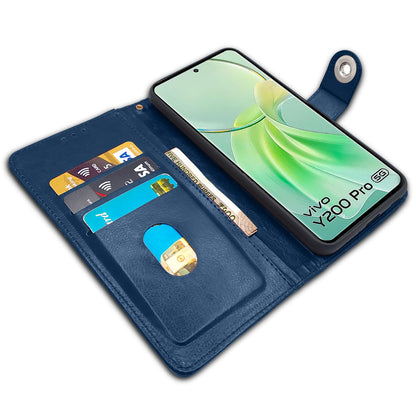 Pikkme Vivo Y200 Pro 5G Button Flip Cover (Blue)