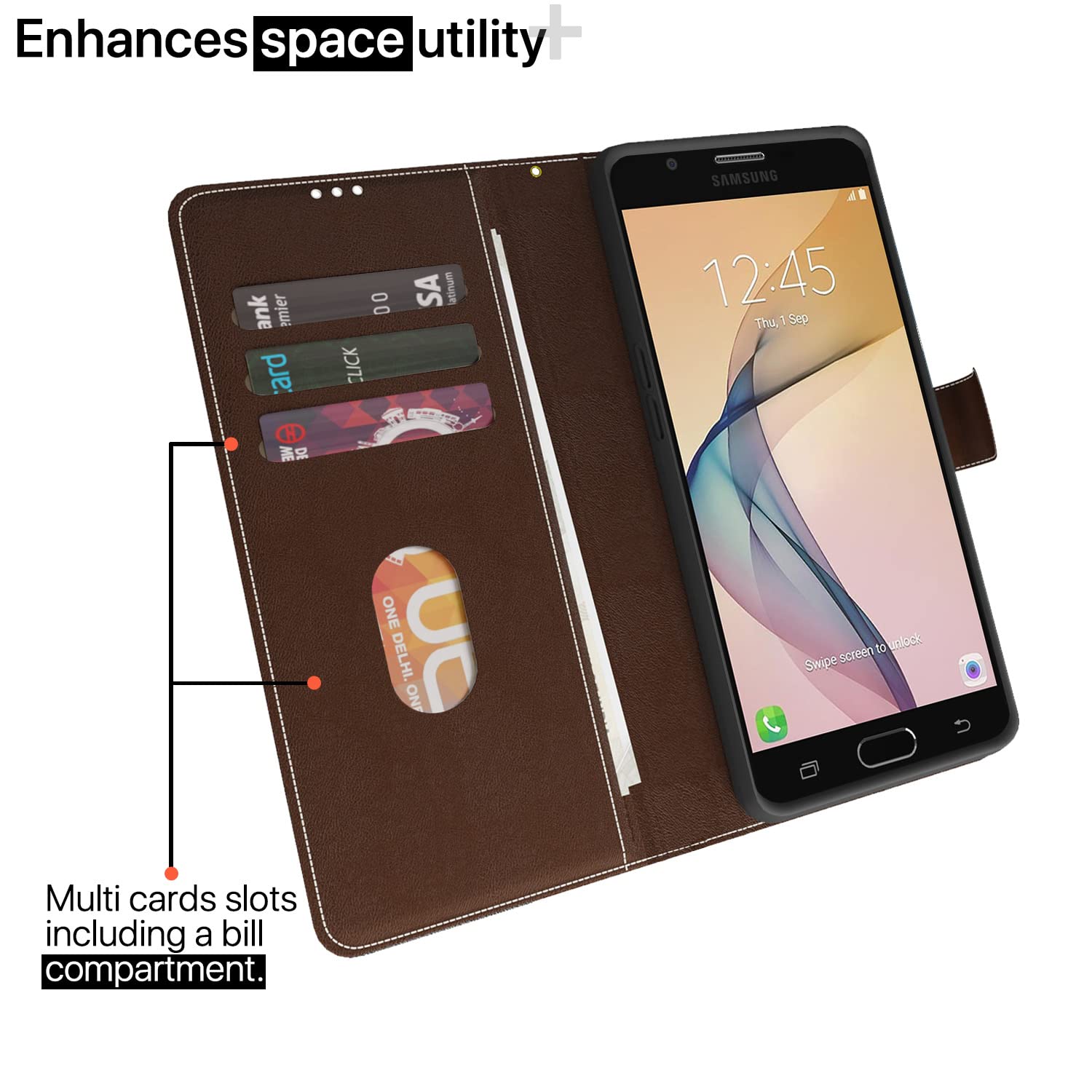 Pikkme Samsung J7 Prime brown & coffee flip cover – photo 2