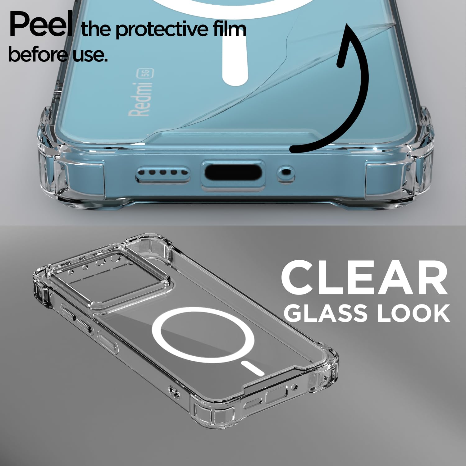 Redmi Note 13 Pro/Poco X6 5G MagSafe mobile cover in transparent mag-safe by Pikkme – photo 3