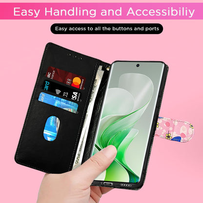 Pink flower Wallet wallet flip cover for Vivo V40e/iQOO Z9s 5G – Pikkme – photo 7
