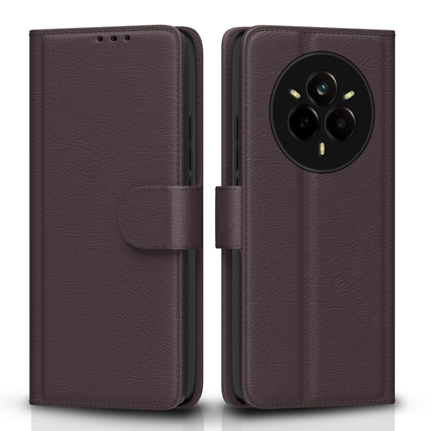 Pikkme coffee Wallet wallet flip cover for Realme 14 Pro 5G