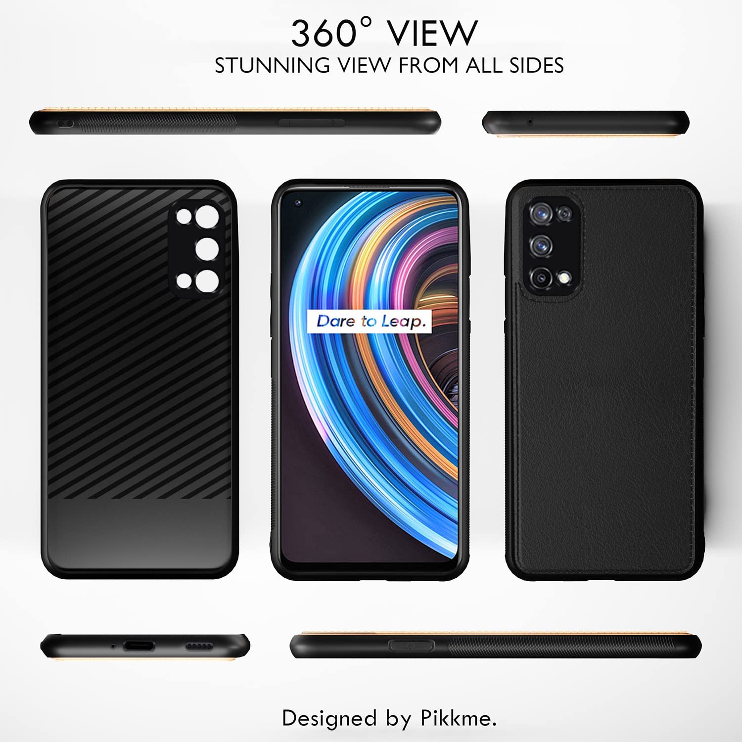 Pikkme Realme X7 5G Leather black back cover – photo 3