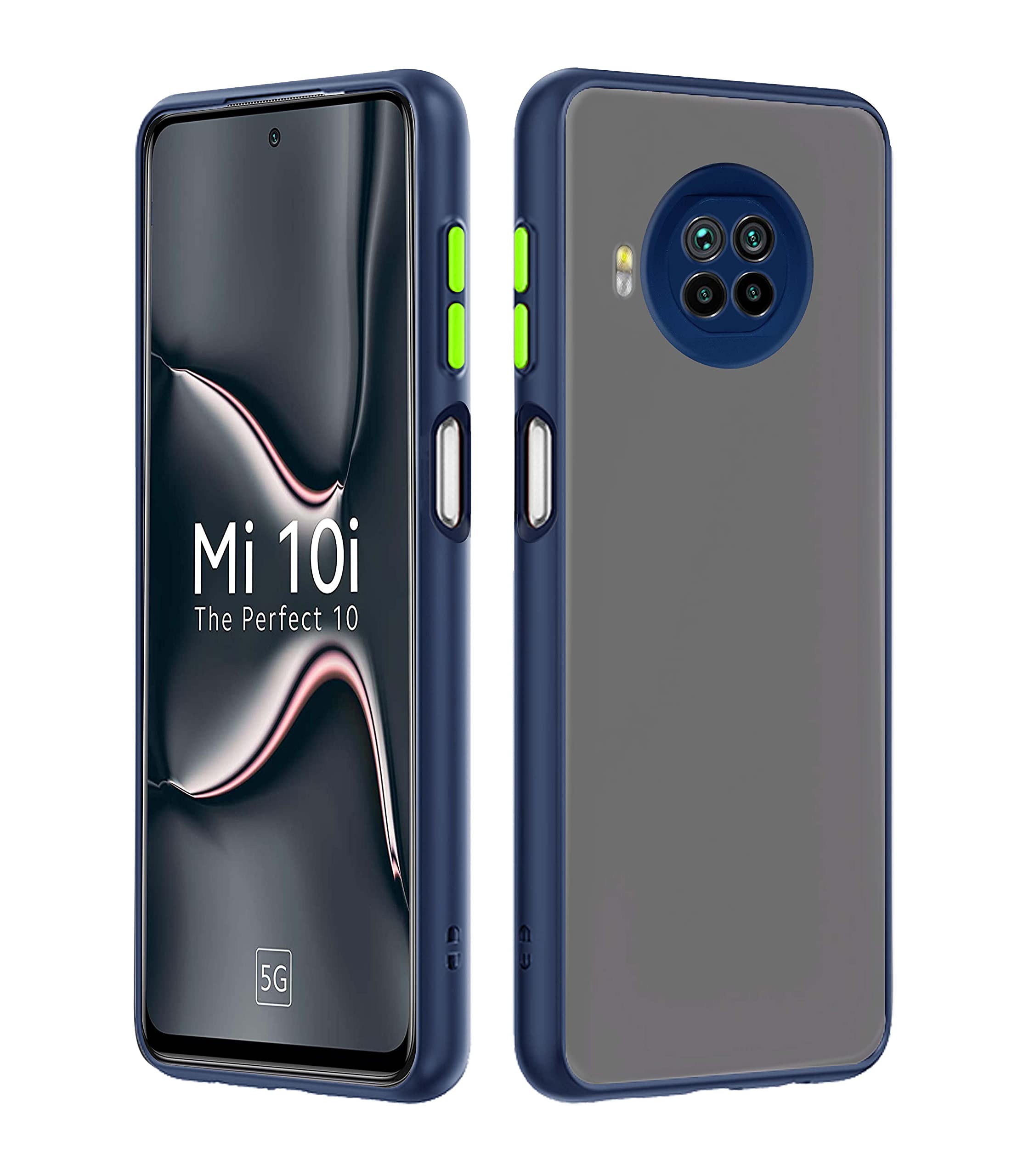 Blue Matte mobile back cover for MI 10i 5G – Pikkme