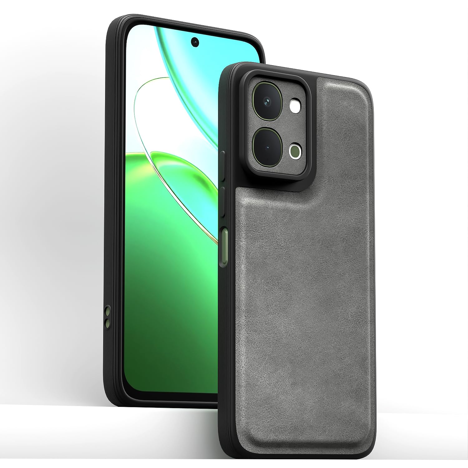 Vivo T5x/Y51 Pro/iQOO Z11x 5G Leather mobile back cover in grey by Pikkme – photo 2