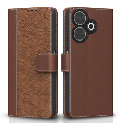 Pikkme tan Wallet flip case for Redmi 13/Poco M6 Plus 5G