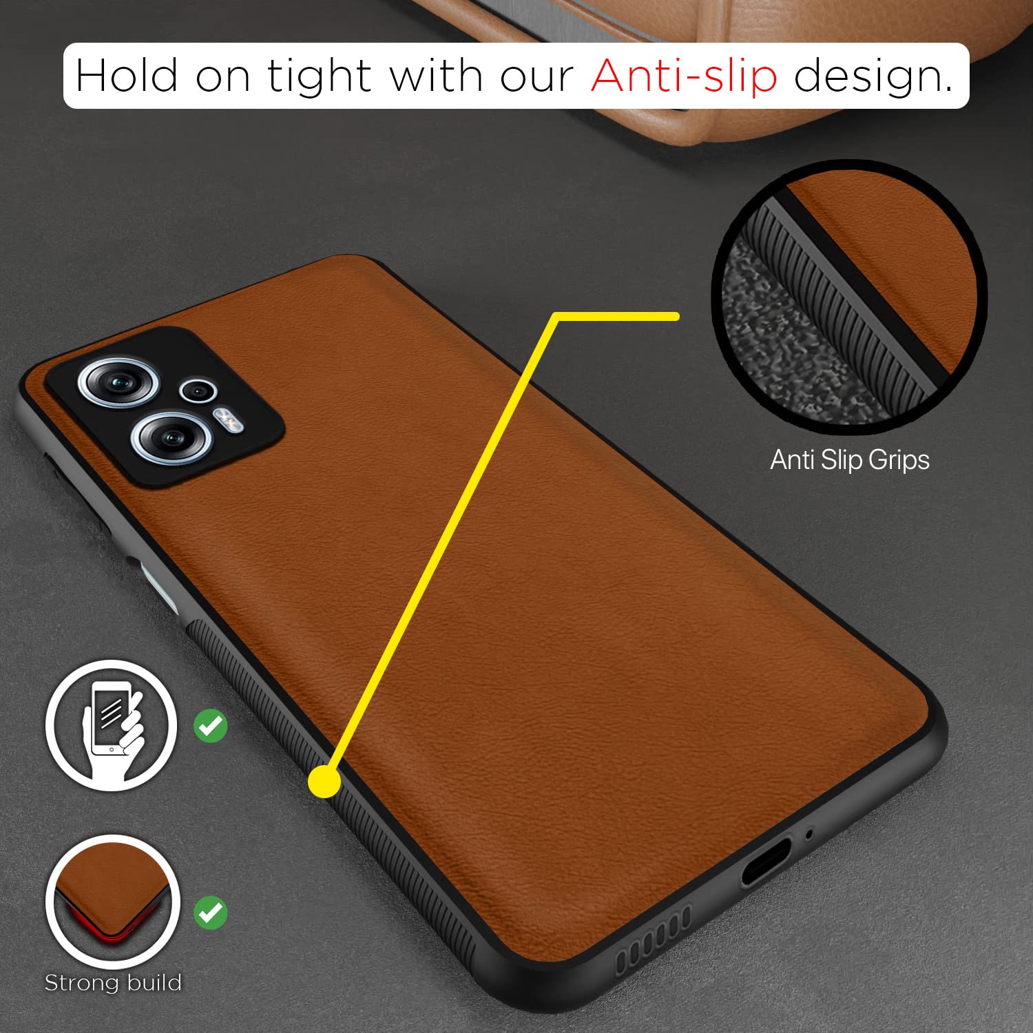 Camel Leather back cover for Redmi K50i 5G – Pikkme – photo 2