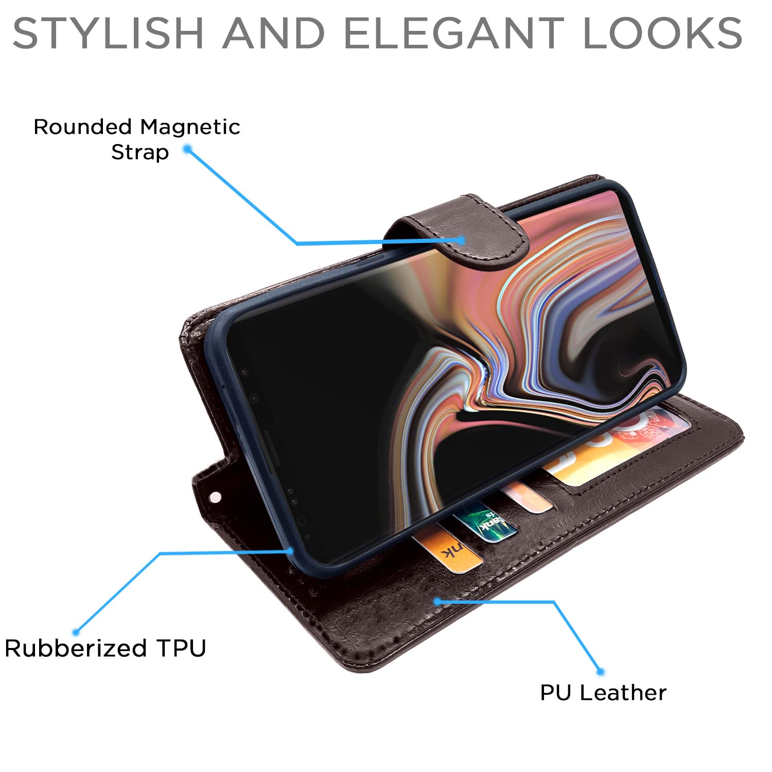 Pikkme Samsung Note 9 Wallet coffee wallet flip cover – photo 5