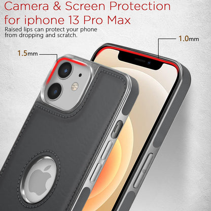 Pikkme iPhone 12 Mini Silver Electroplated Chrome Leather Back Cover (Gray)