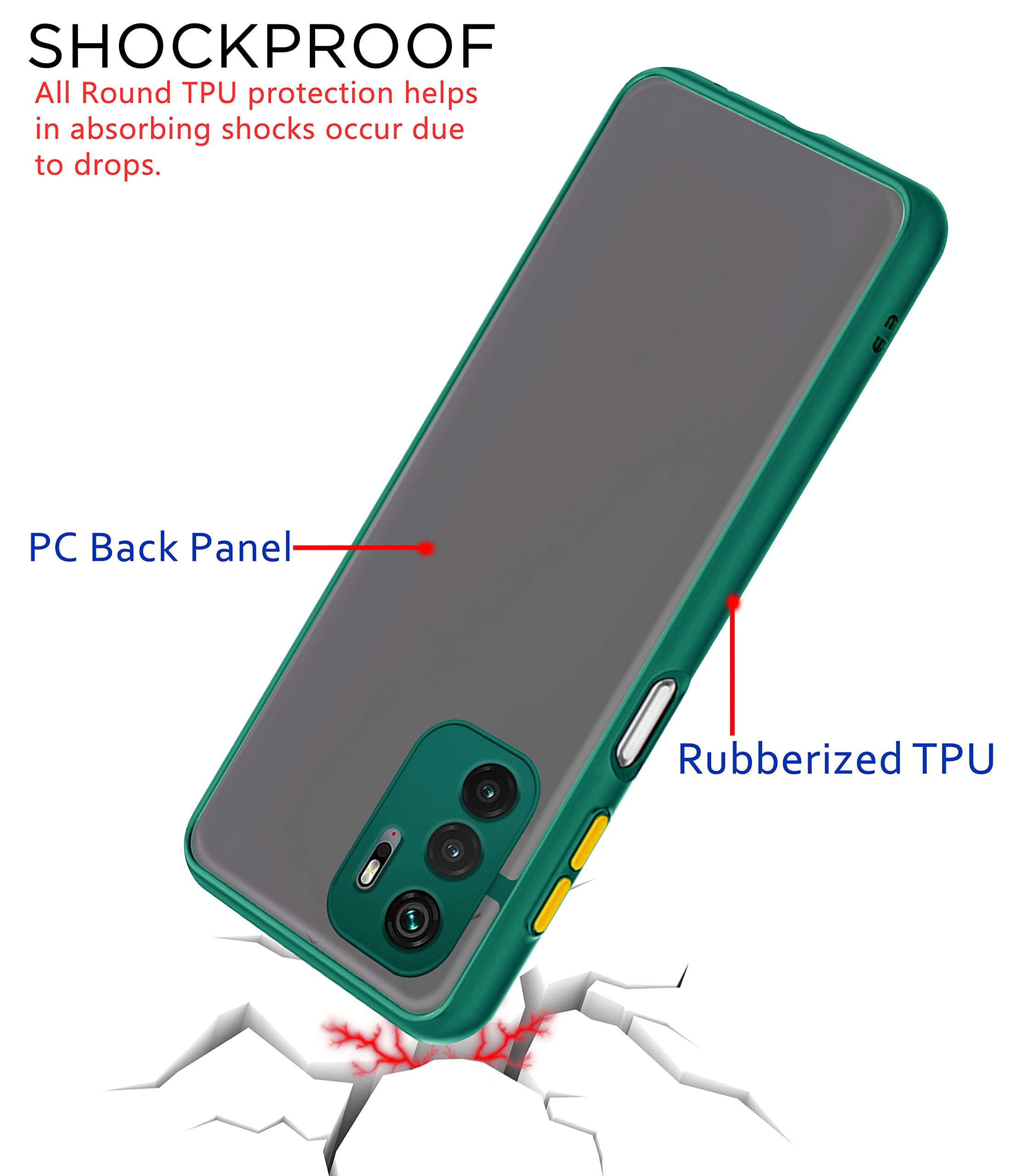 Pikkme Redmi Note 10T/Poco M3 Pro 5G Matte green mobile cover – photo 4