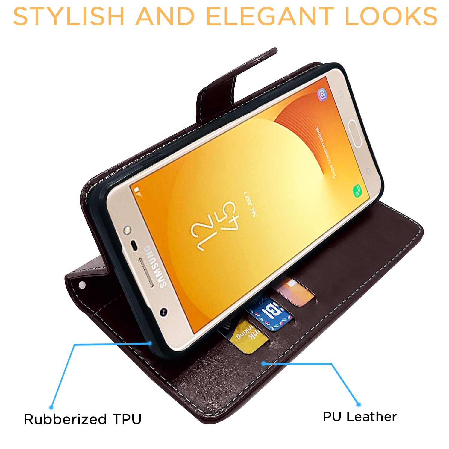 Pikkme Samsung J7 Max Magnetic coffee & brown flip cover – photo 5