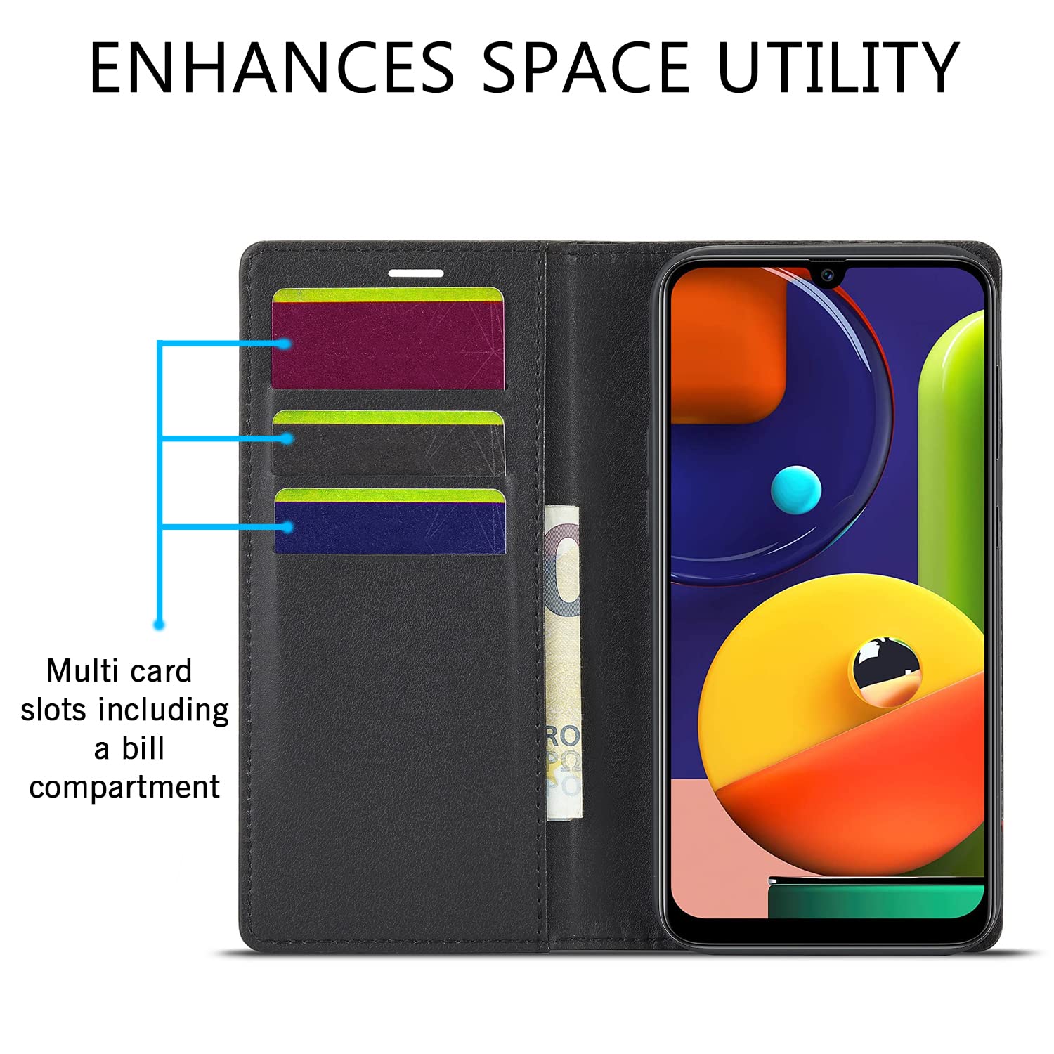 Pikkme Samsung A50/A50s/A30s Wallet black flip case – photo 3