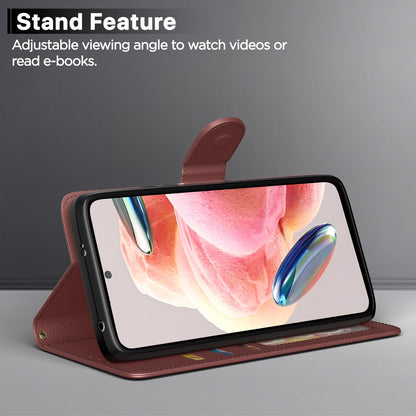 Pikkme brown Wallet wallet flip cover for Redmi Note 12 4G – photo 3