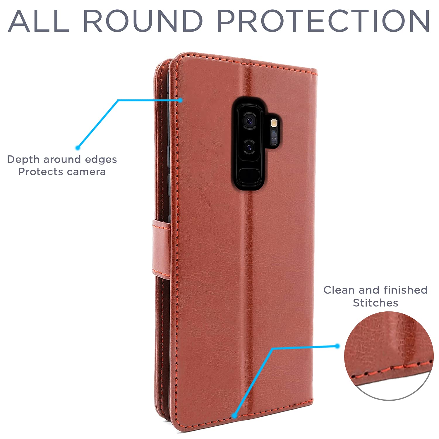 Pikkme Samsung S9 Plus brown flip cover – photo 4
