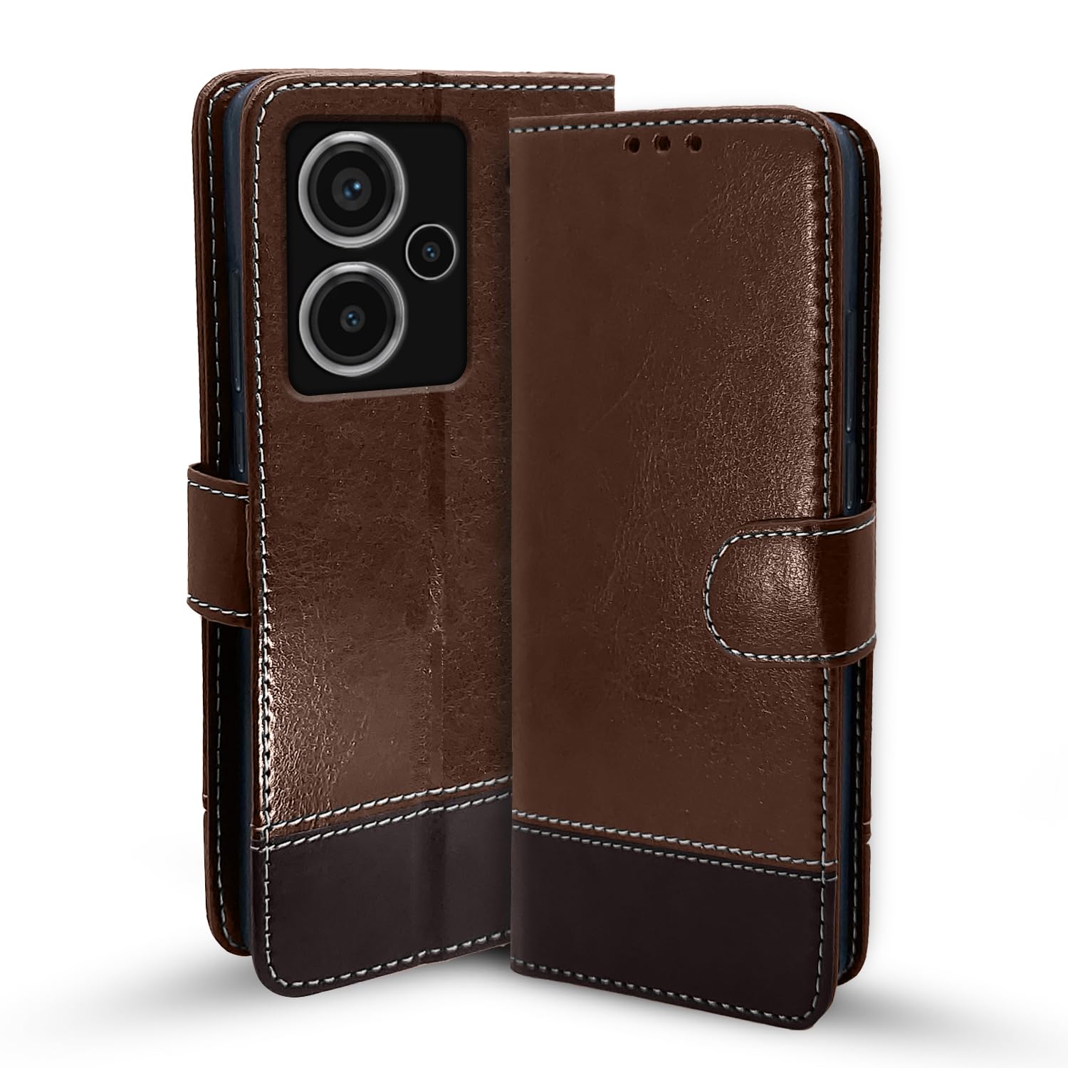 Pikkme brown & coffee Magnetic flip cover for Redmi Note 13 Pro Plus 5G