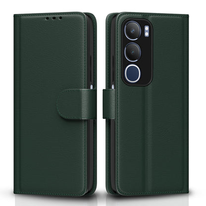 Pikkme green Wallet flip case for Vivo Y19s