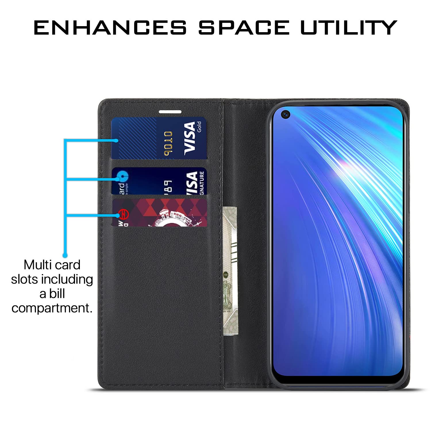 Pikkme black wallet flip cover for Realme 6 – photo 3