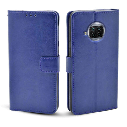 Mi 10i 5G wallet flip cover in blue by Pikkme