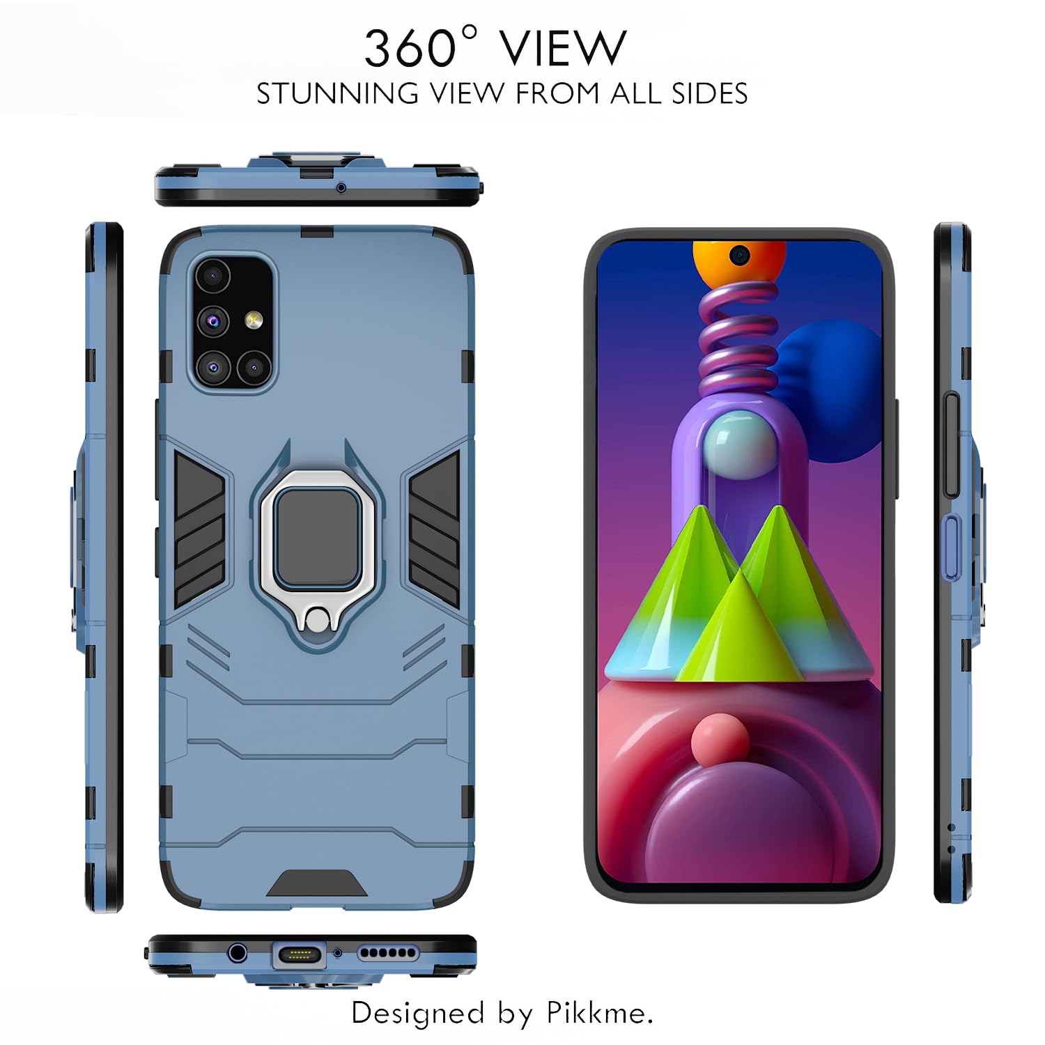 Pikkme Samsung Galaxy M31s D5 Tough Armor Back Cover | Blue
