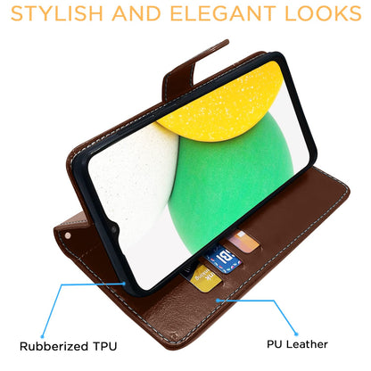 Samsung A03 Core Magnetic mobile flip cover in brown & coffee by Pikkme – photo 5