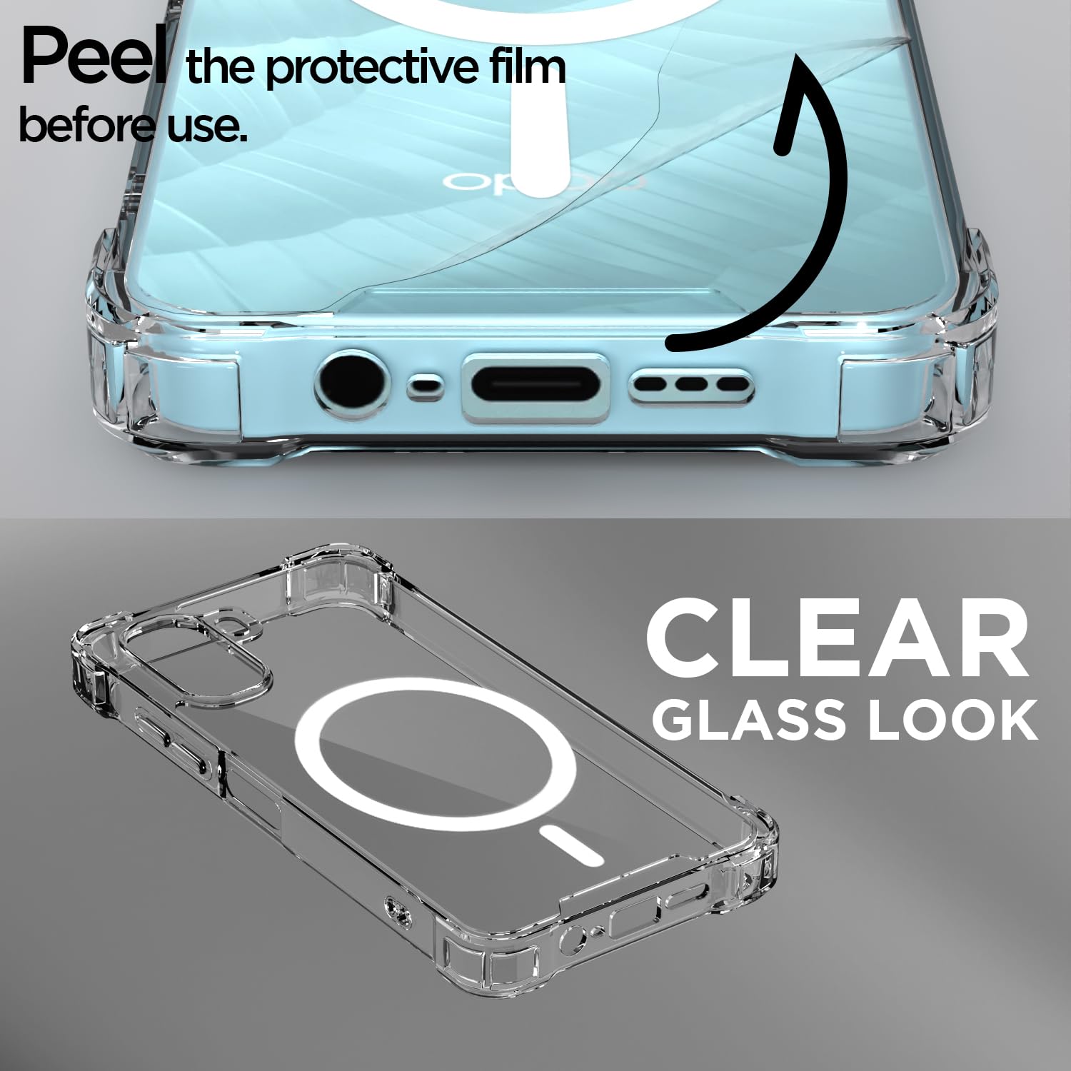Pikkme transparent mag-safe MagSafe back cover for Oppo A6X 5G – photo 3