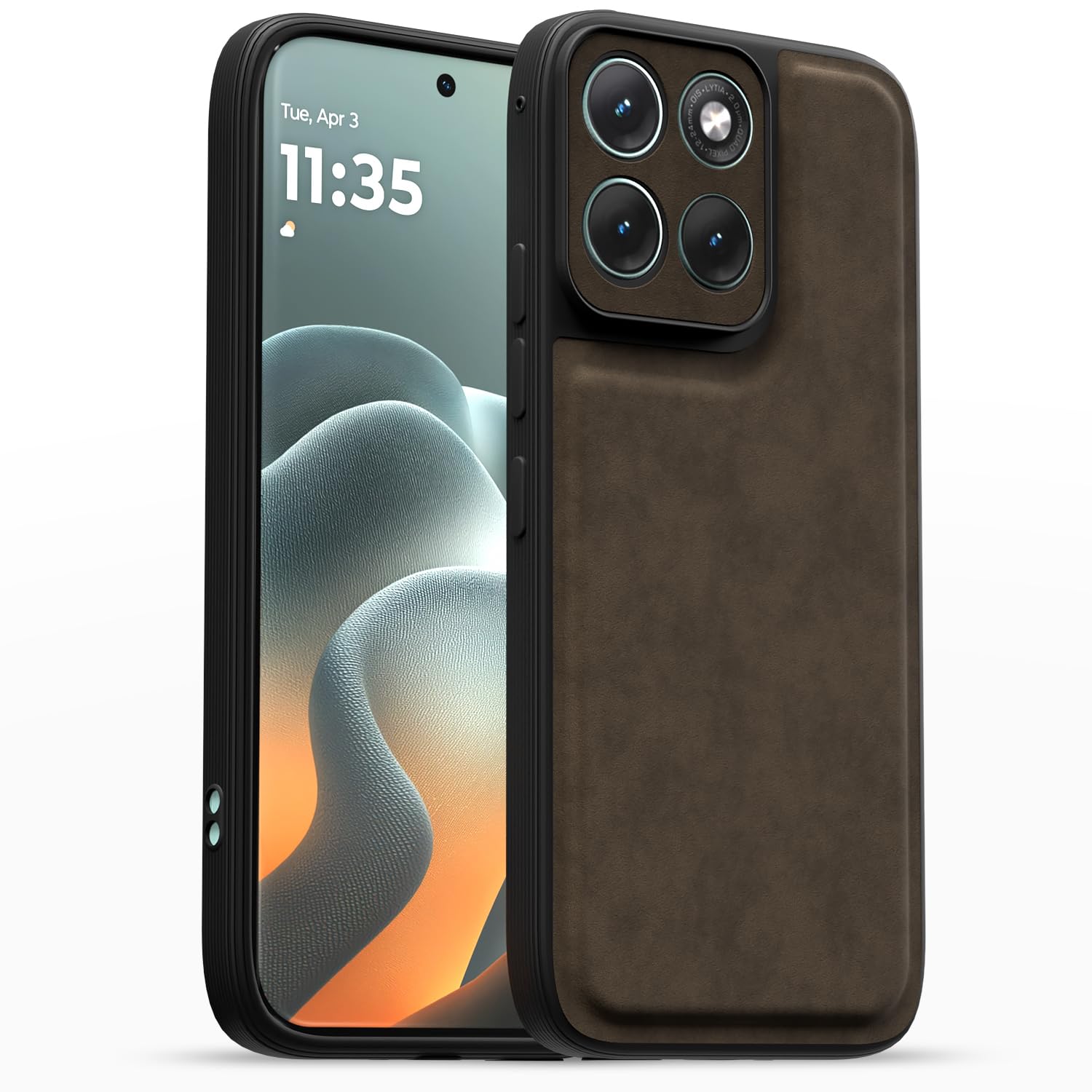 Pikkme coffee Leather phone cover for Moto Edge 70 Fusion 5G