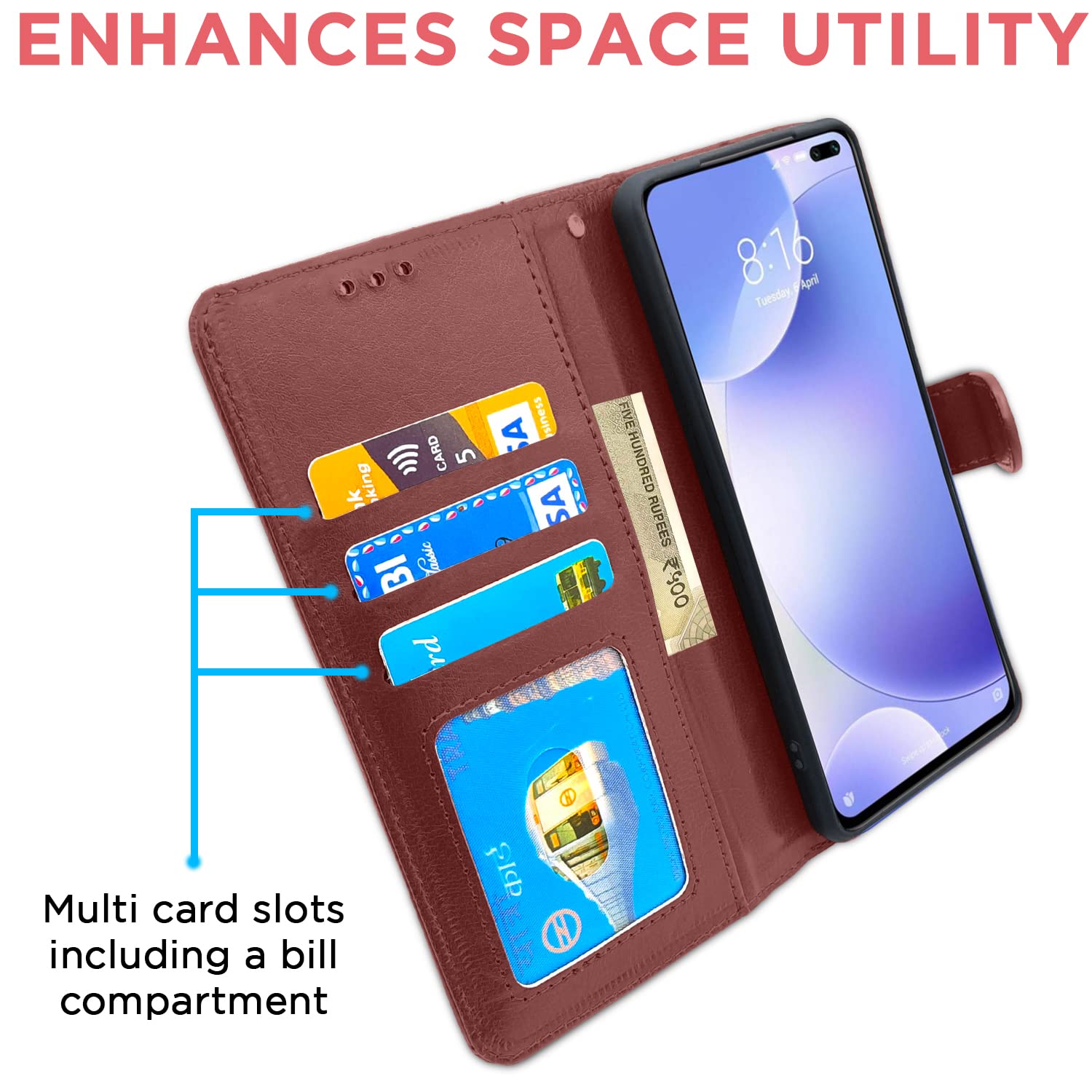 Poco X2 Wallet mobile flip cover by Pikkme – photo 3