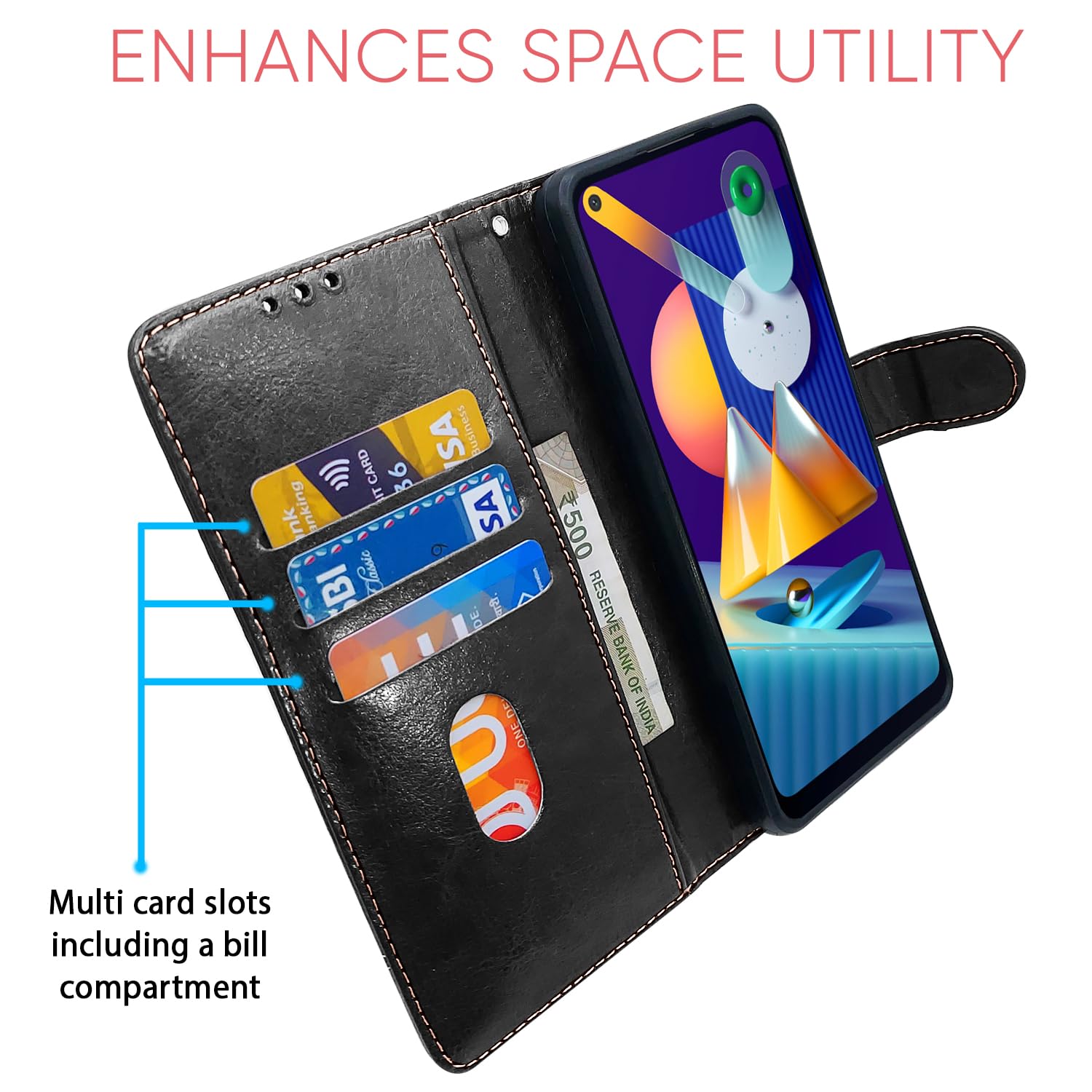 Pikkme Samsung M11 black & brown flip cover – photo 4