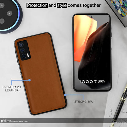 iQOO 7 5G Leather phone cover in camel by Pikkme – photo 5