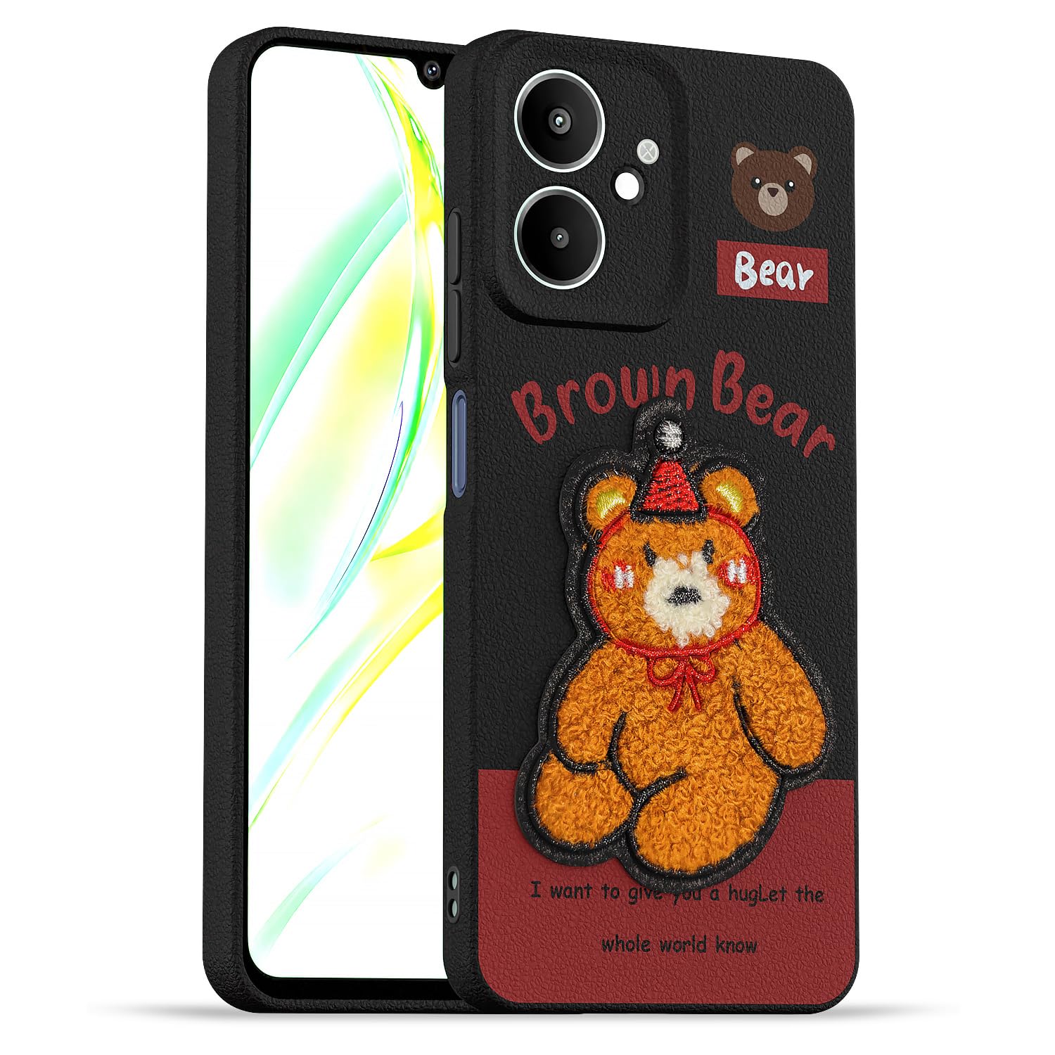 Redmi 13C 5G Plush Patch mobile cover in cherry by Pikkme