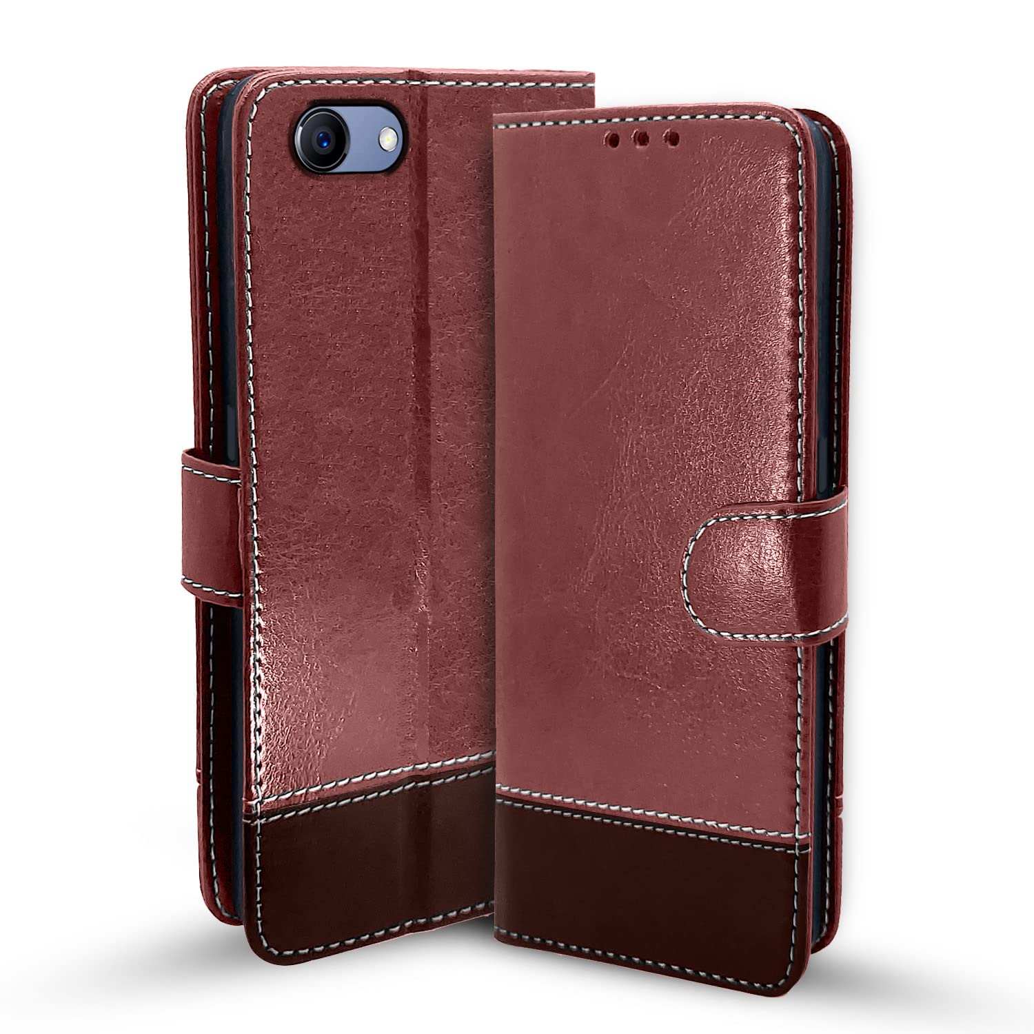 Realme 1 Magnetic flip case in brown & coffee by Pikkme