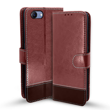Realme 1 Magnetic flip case in brown & coffee by Pikkme