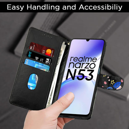 Realme Narzo N53 flip case in black flower by Pikkme – photo 7