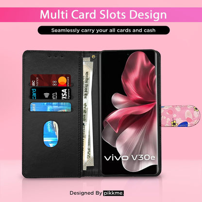 Vivo V30e 5G mobile flip cover in pink flower by Pikkme – photo 2