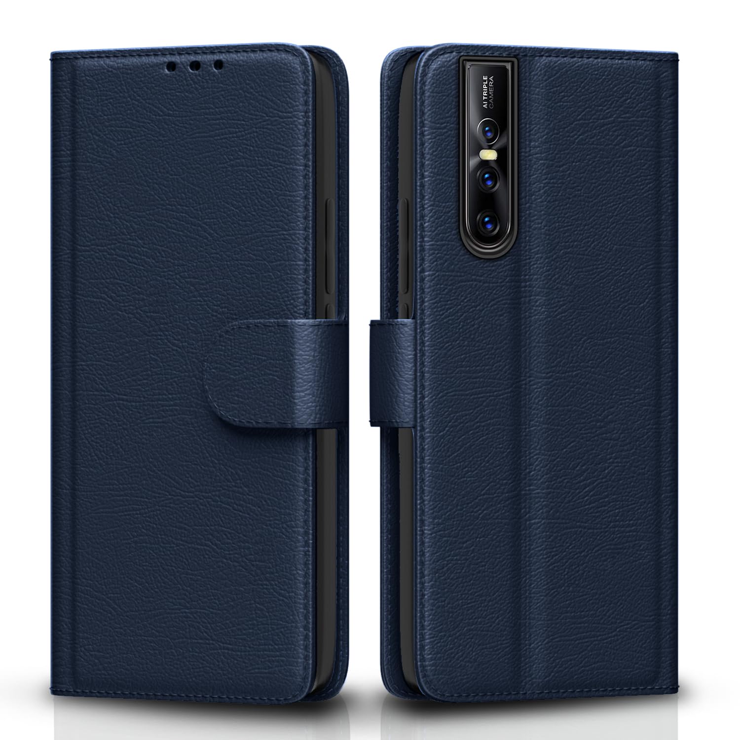 Vivo V15 Pro wallet flip cover in blue by Pikkme