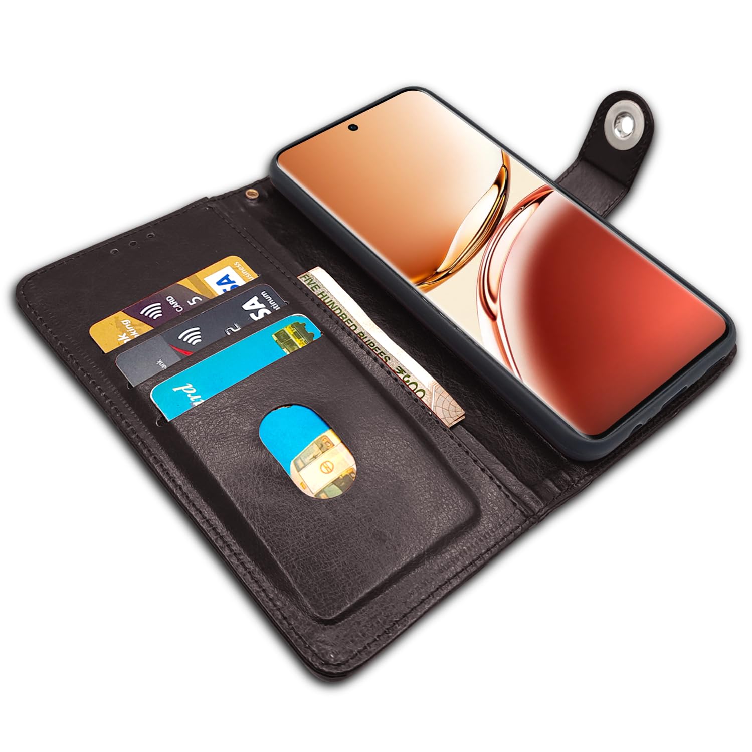 Oppo F27 Pro Plus 5G flip cover in coffee by Pikkme – photo 3