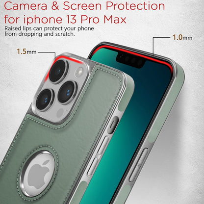Pikkme iPhone 13 Pro Max Leatherback chrome green back cover – photo 4