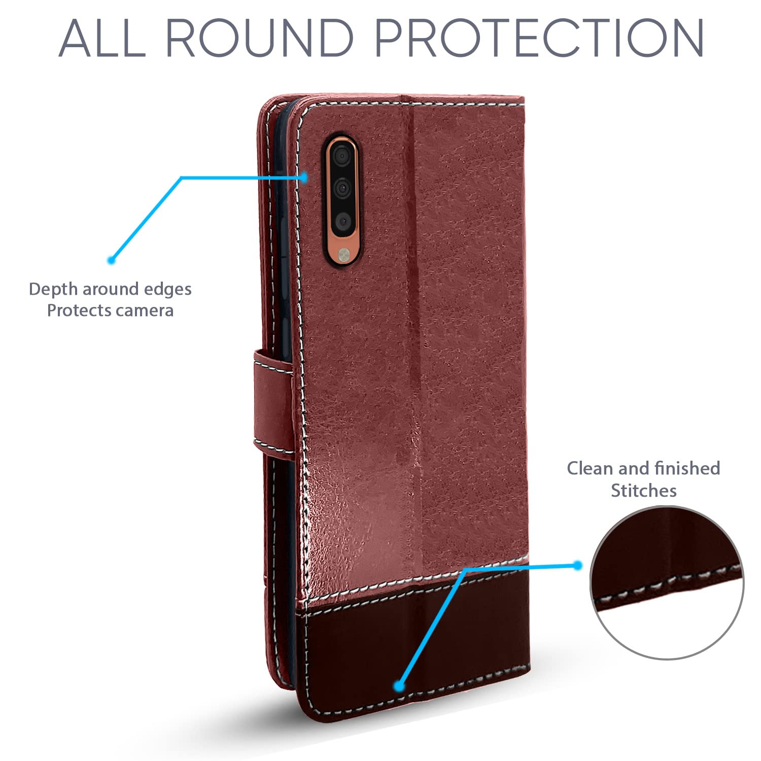 Pikkme Samsung A70/A70s 5G Magnetic brown & coffee mobile flip cover – photo 4