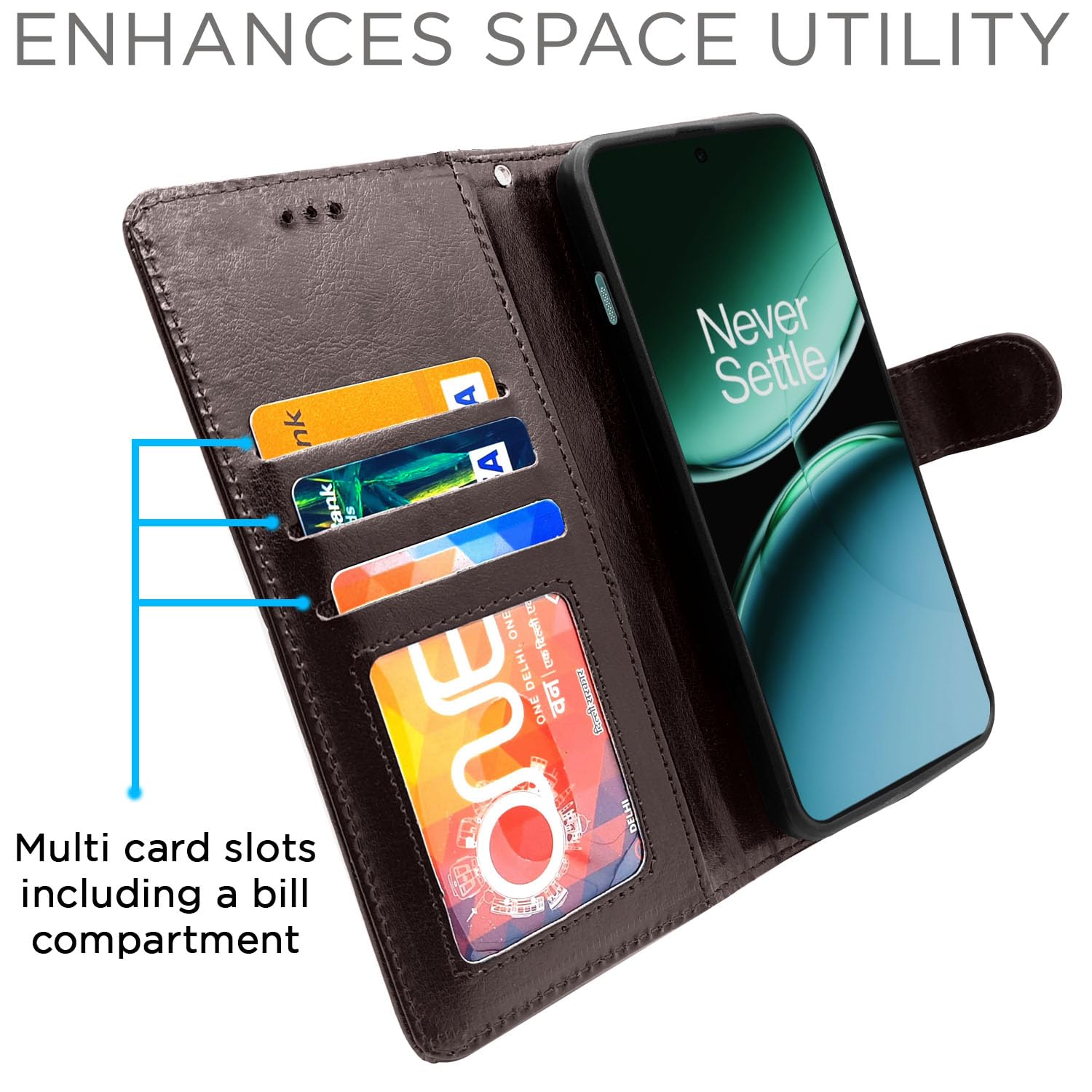 Pikkme OnePlus Nord 4 5G Wallet coffee flip cover – photo 2
