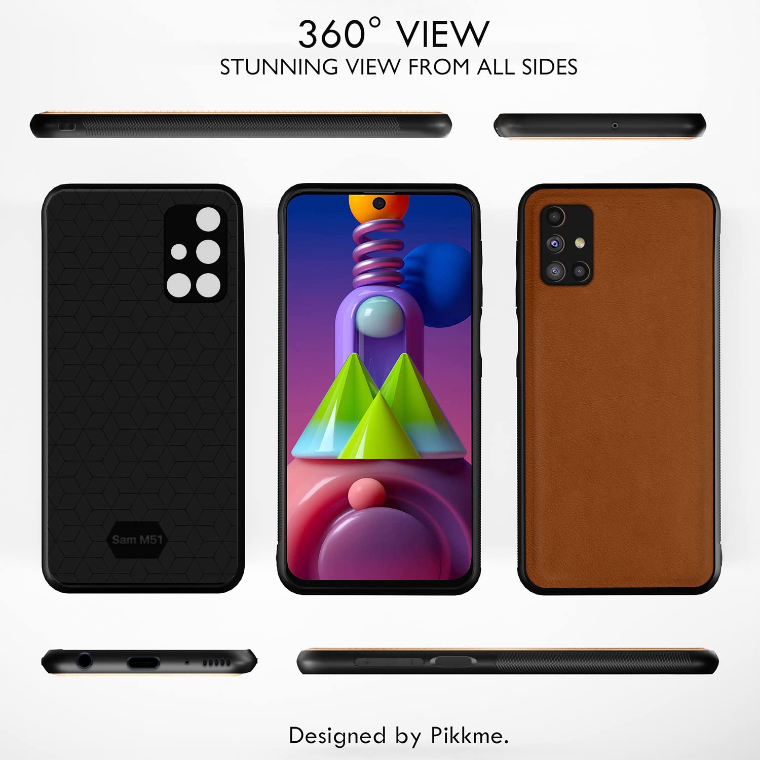 Samsung M51 Leather mobile back cover in camel by Pikkme – photo 3