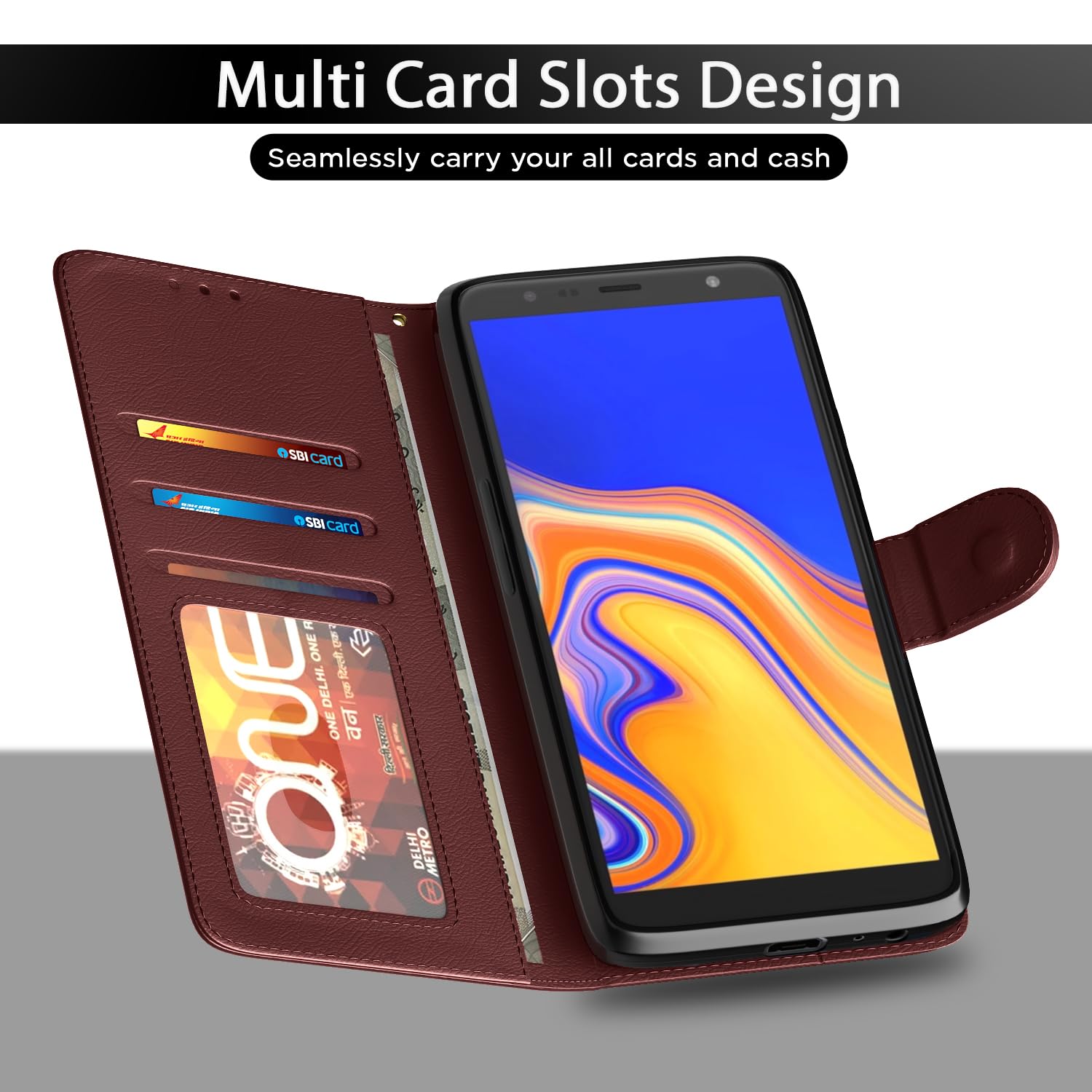 Pikkme brown flip cover for Samsung J6 Plus – photo 5