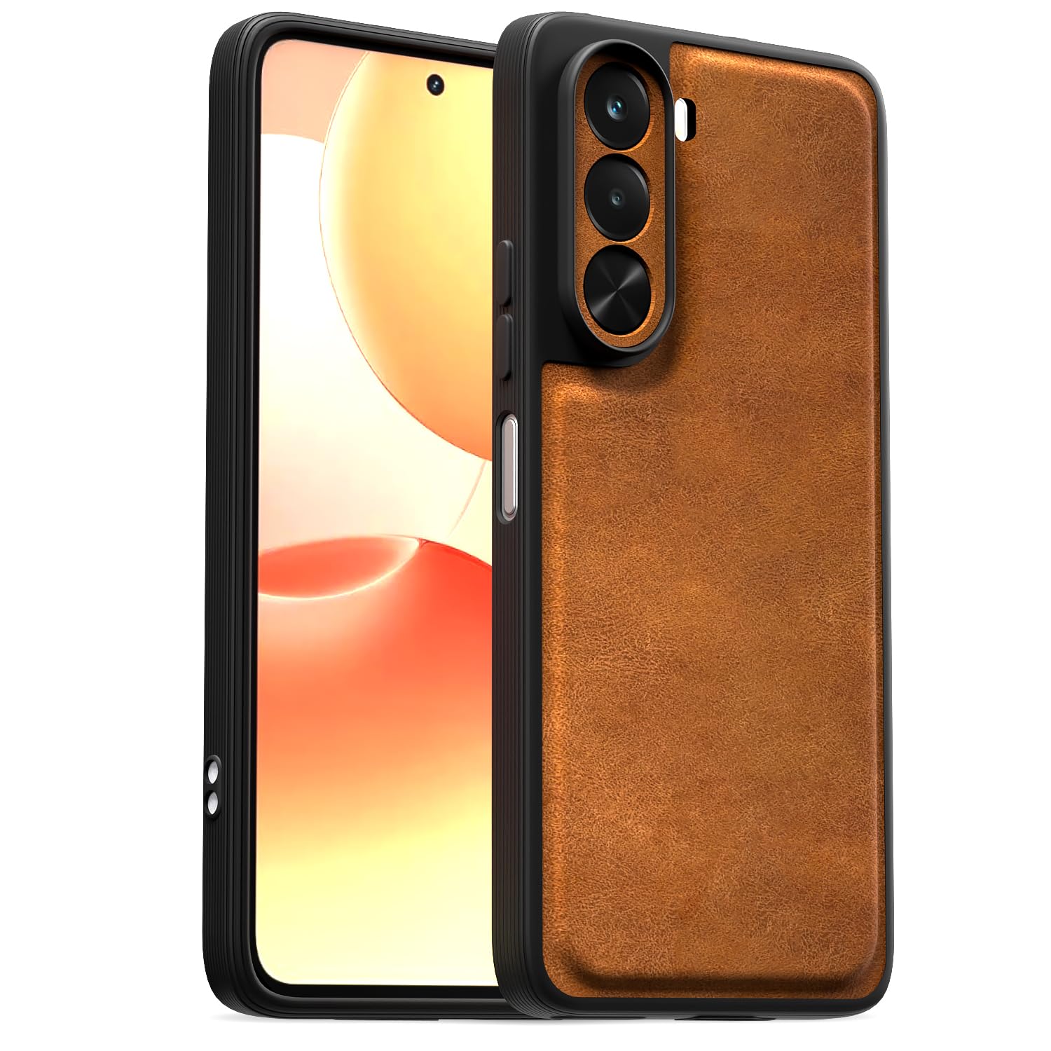 Realme P4x 5G Leather phone cover in brown by Pikkme