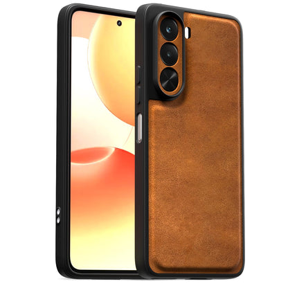 Realme P4x 5G Leather phone cover in brown by Pikkme